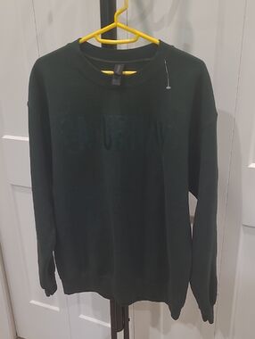 Gildan Dark Green Crewneck Sweatshirt "Caturday"